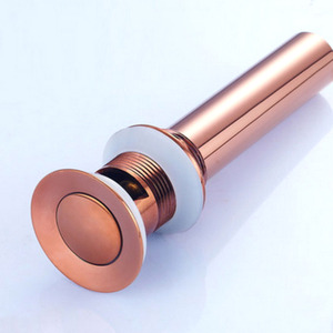 Rose Golden Polished Brass Flap Type Drainer Without Spillway Hole