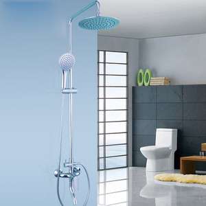 Durable Bathroom Shower Faucet System Silver Brass