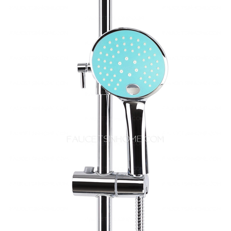 Modern Blue Top Shower Head Painting Chrome Types Of Shower Faucets