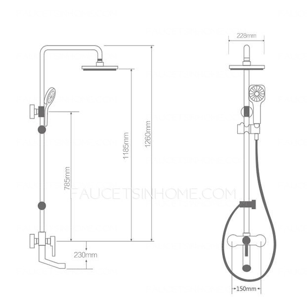 Good Square Shaped Chrome Shower Faucet Types For Bathroom