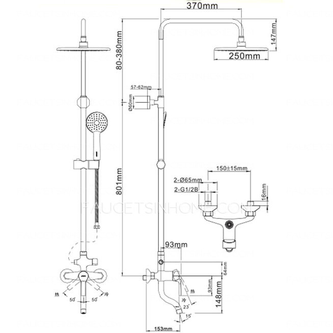 Affordable Chrome Water Efficient Exposed Shower Faucets