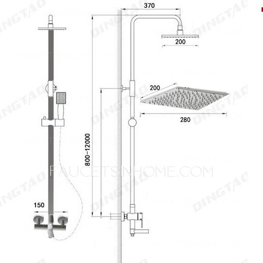 Supercharge Chrome Square Shaped Cheap Outdoor Shower