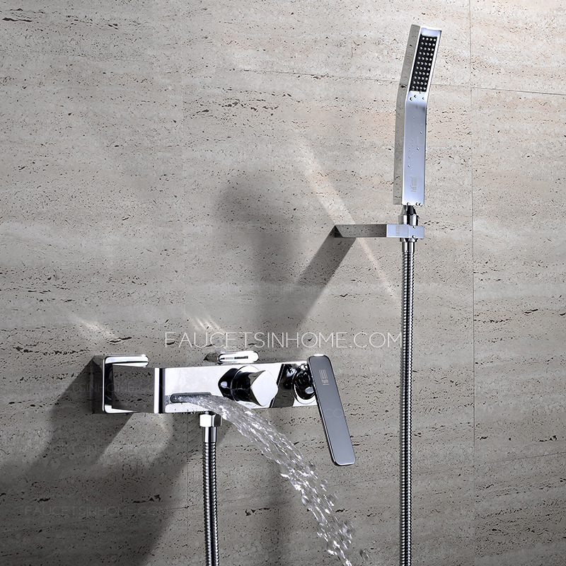 Best Wall Mount Chrome Waterfall Bathtub Shower Faucet