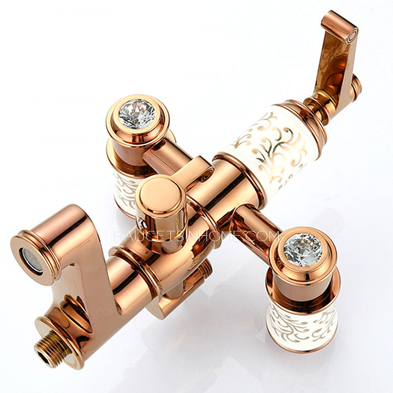 Luxury Rose Gold Single Handle Wall Mounted Shower Faucet