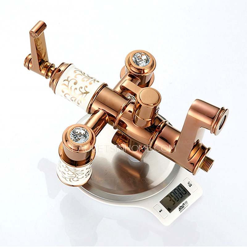 Luxury Rose Gold Single Handle Wall Mounted Shower Faucet