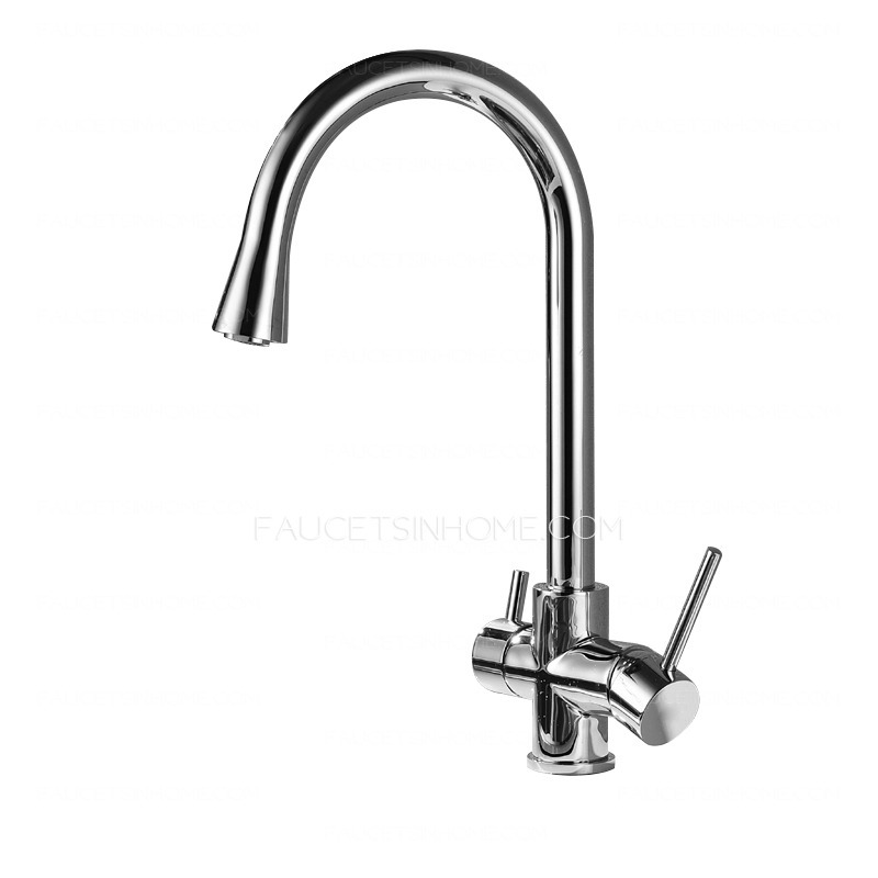 Best Chrome Two Handles Kitchen Sink Faucets For Bathroom