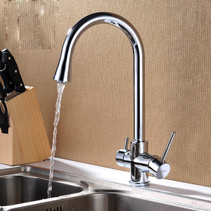 Best Chrome Two Handles Kitchen Sink Faucets For Bathroom