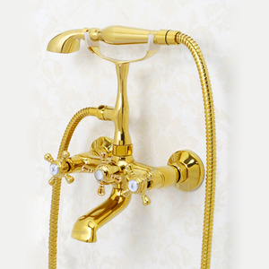 Vintage Clawfoot Bathtub Faucets Wall Mounted Polished Brass