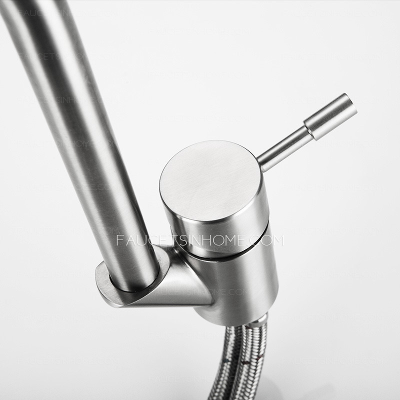 Goose Neck Shaped Stainless Steel Bathroom Faucets Brushed Nickel