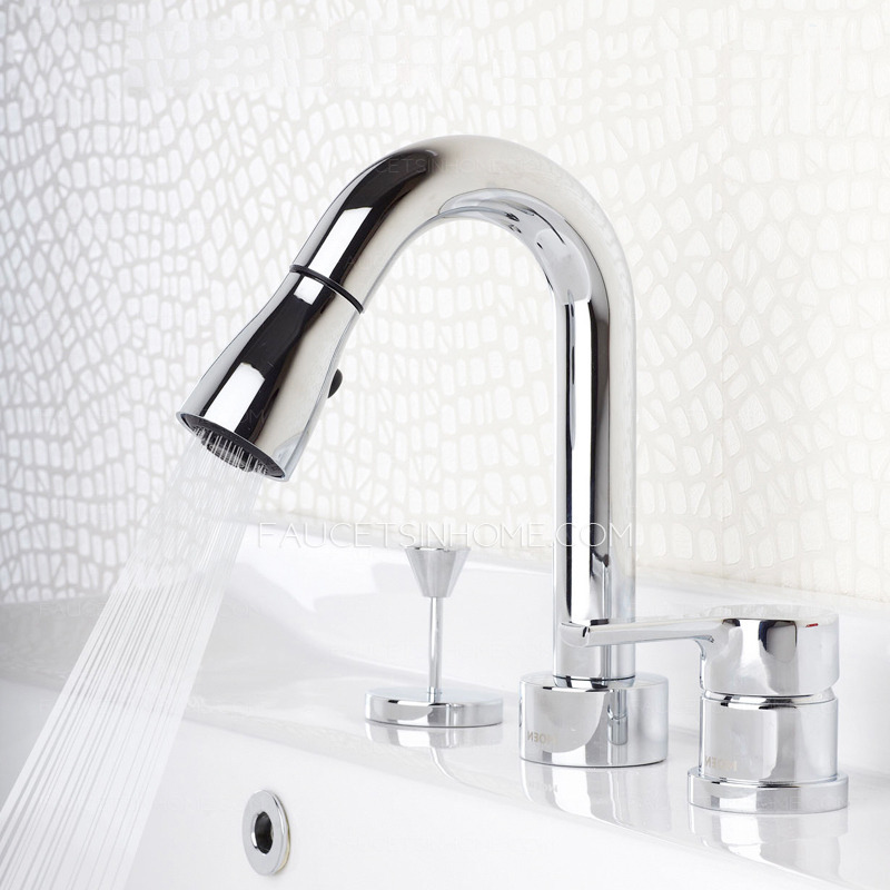 Designer Pull Out Widespread Modern Bathroom Faucets