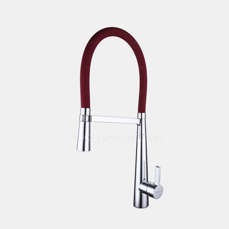 High End Burgundy Goose Neck Shaped Faucet Kitchen