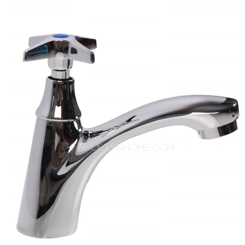 Simple One Handle Chrome Single Hole Bathroom Faucets