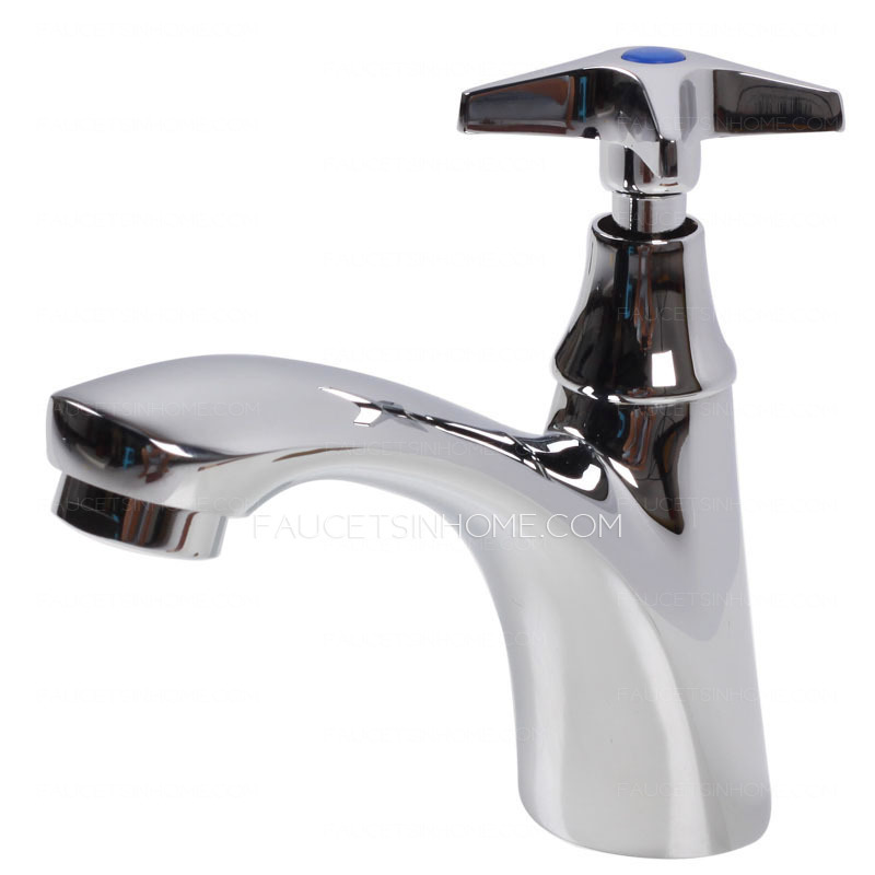 Simple One Handle Chrome Single Hole Bathroom Faucets