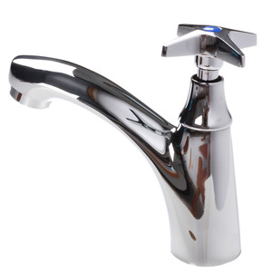 Simple One Handle Chrome Single Hole Bathroom Faucets