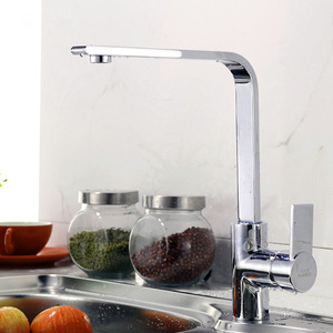 Best 90 Degree GooseNeck Shaped Chrome Brass Kitchen Faucet