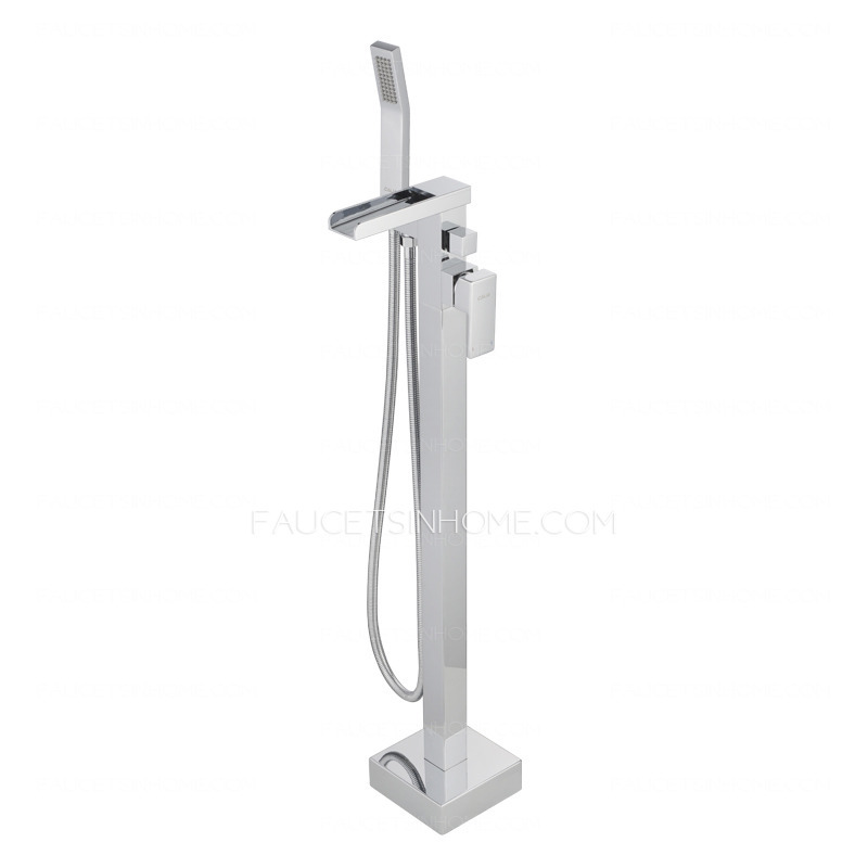 Stylish Waterfall Floor Standing Single Handle Bathtub Faucet