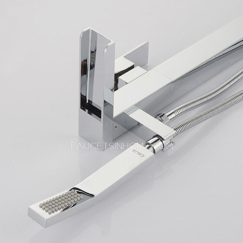 Stylish Waterfall Floor Standing Single Handle Bathtub Faucet