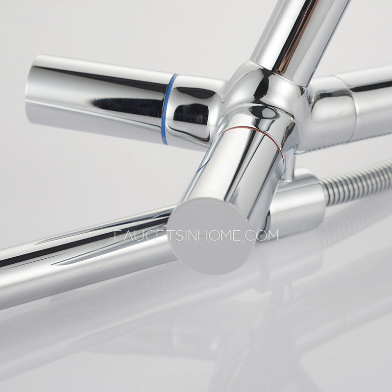 Good Floor Standing Chrome Brass Bathtub Water Faucet