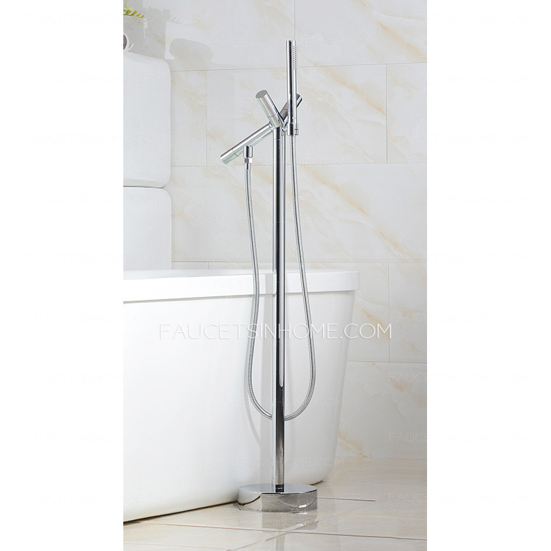 Good Floor Standing Chrome Brass Bathtub Water Faucet