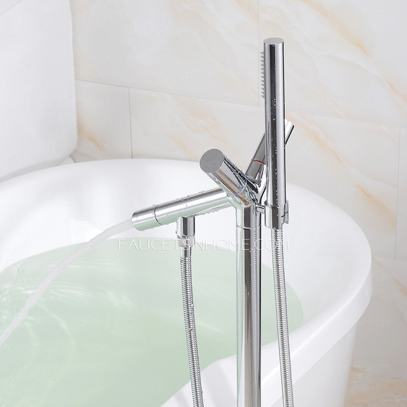 Good Floor Standing Chrome Brass Bathtub Water Faucet