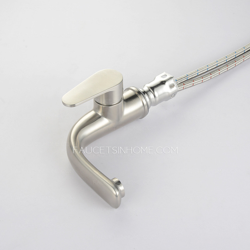 Smooth Stainless Steel Bathroom Faucet Single Hole