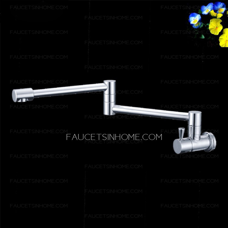 Simple Wall Mount Pot Filler Faucet One Hole