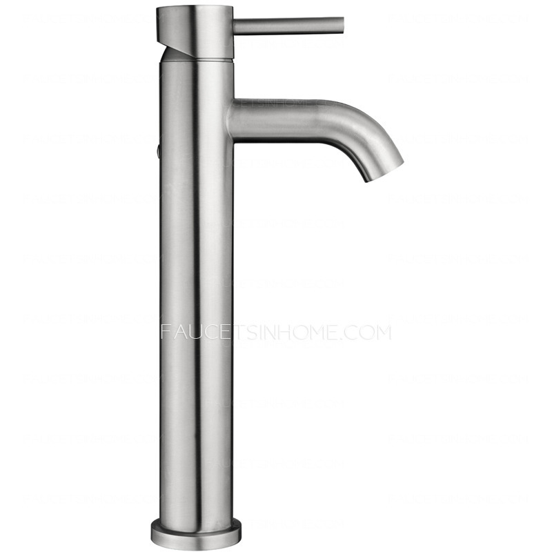 Designer Stainless Steel Bathroom Faucet Single Hole Nickel Brushed