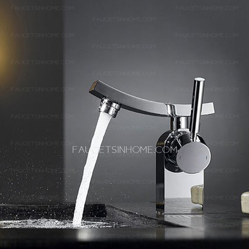 Designer One Handle Chrome Modern Bathroom Faucet