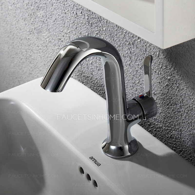 Best One Handle Vessel Goose Neck Shaped Single Faucet Bathroom