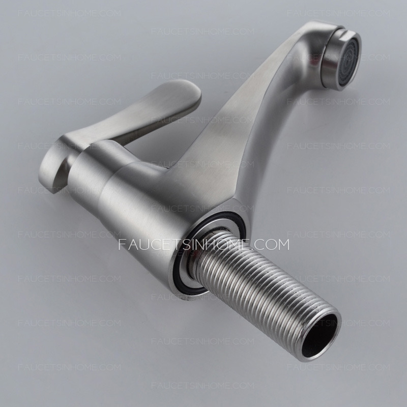 Modern Stainless Steel Nickel Brushed Bathroom Faucet Single Hole