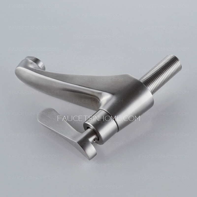 Modern Stainless Steel Nickel Brushed Bathroom Faucet Single Hole