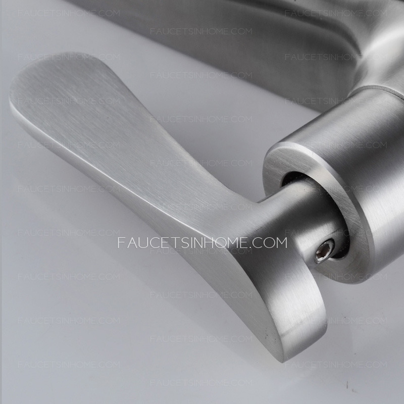 Modern Stainless Steel Nickel Brushed Bathroom Faucet Single Hole