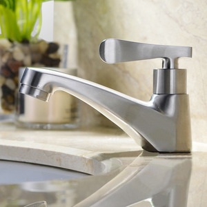 Modern Stainless Steel Nickel Brushed Bathroom Faucet Single Hole