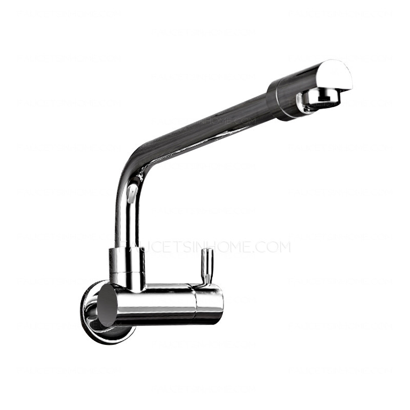 Affordable Wall Mount Brass Chrome One Handle Kitchen Faucet
