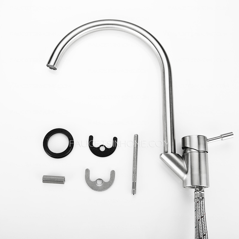 Good Rotatable Stainless Steel Kitchen Faucet Goose Neck Shaped