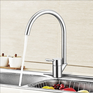 Good Rotatable Stainless Steel Kitchen Faucet Goose Neck Shaped