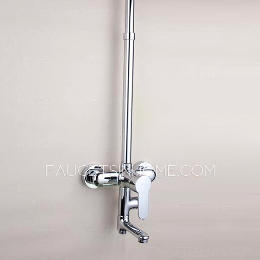 11.8 Inches Polished Brass Silver Extension Tubes For Shower Faucet System