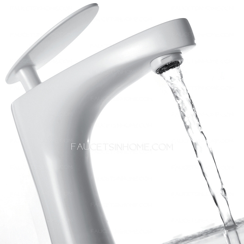 Modern Wall Mount White Painting Bathroom Faucet Sale