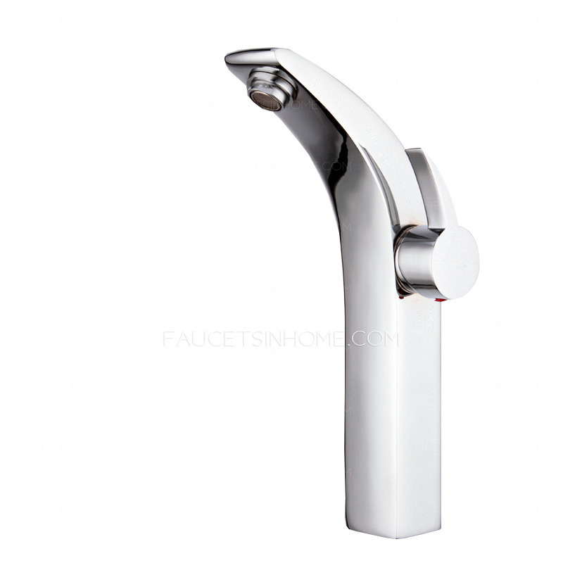 Designer Chrome One Handle Faucet Bathroom Brass