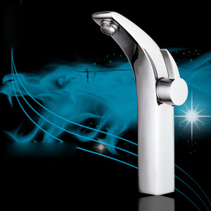 Designer Chrome One Handle Faucet Bathroom Brass