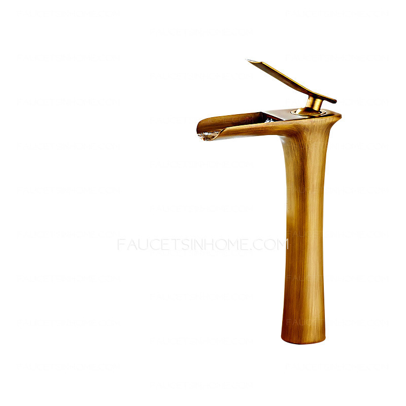 Practical Antique Brass One Handle Bathroom Sink Faucet