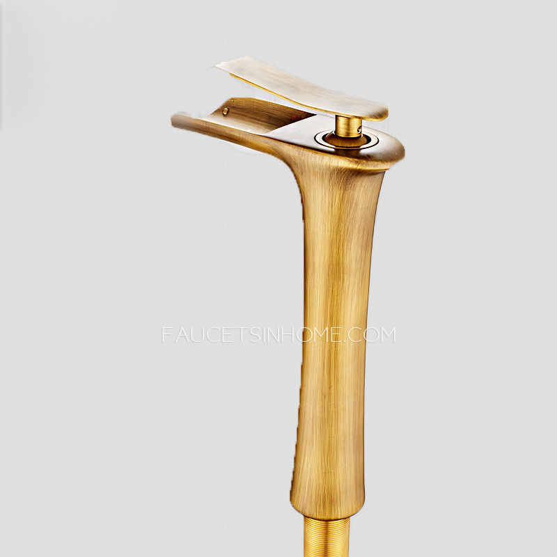 Practical Antique Brass One Handle Bathroom Sink Faucet