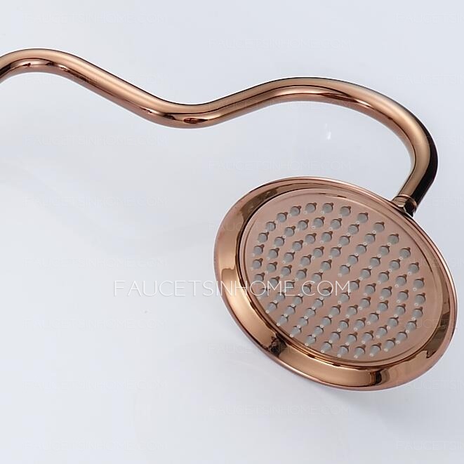 Vintage Rose Gold Retro Shower Fixtures System With Faucet Spout