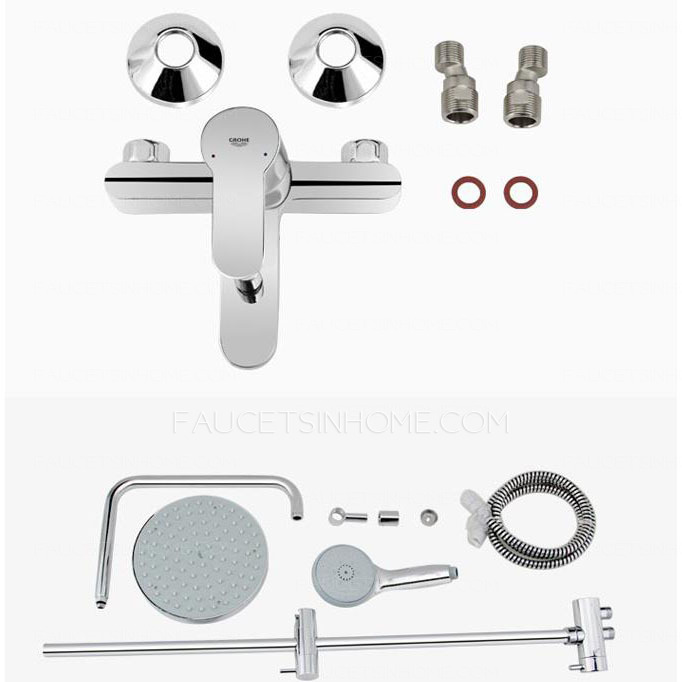 Modern Wall Mount Brass 8 Inch Diameter Top Shower Faucet System