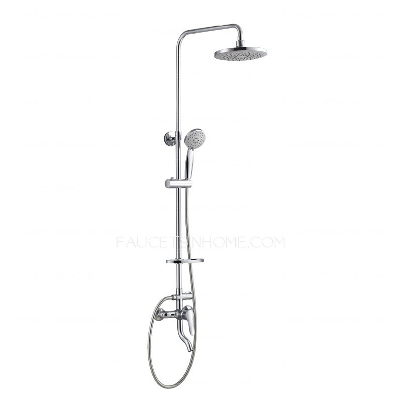 Modern Chrome Exposed Shower Faucets System ABS Top Shower