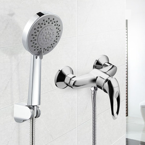 Functional Wall Mount Brass Chrome Wall Mount Shower Faucet