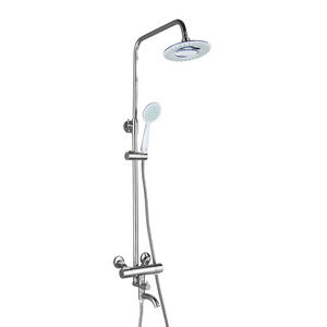 Designer Chrome Brass Circle Shaped Spout Shower Faucet System