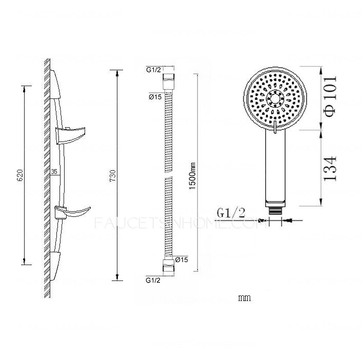 Adjustable Wall Mount Simple Outdoor Shower Stainless Steel