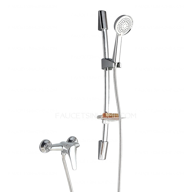 Simple Chrome Stainless Steel Lifting Shower Fixture