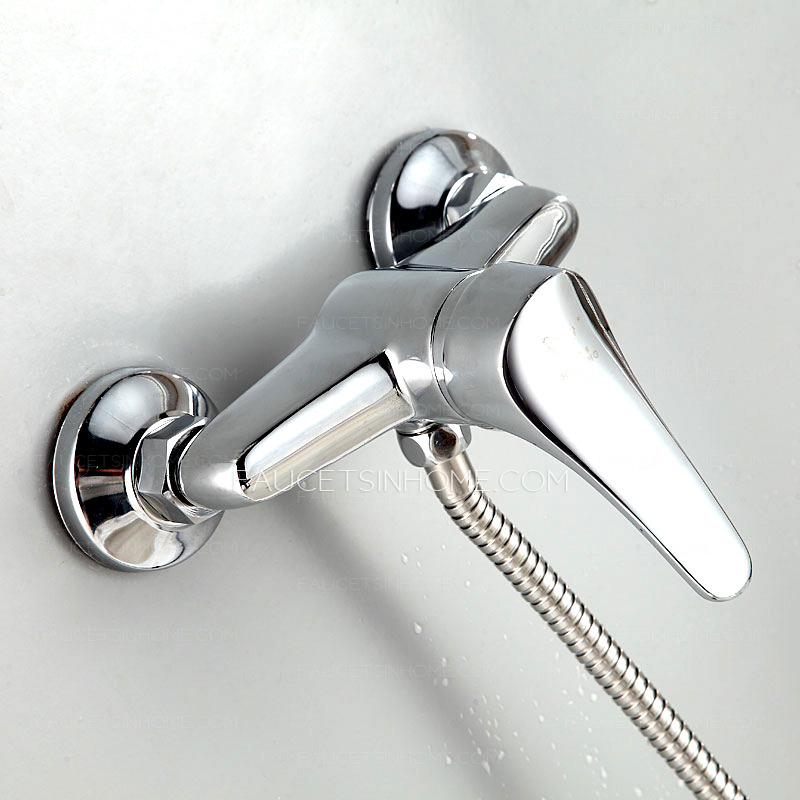 Simple Chrome Stainless Steel Lifting Shower Fixture